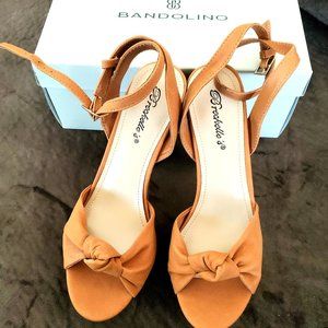 TAN faux suede platform sandal